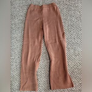 Brown Ribbed Knit Pants